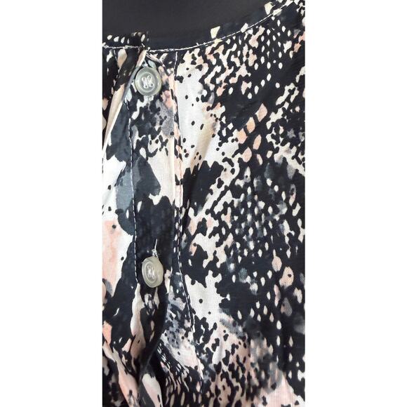 INC International Concepts Blouse 14 Snake Print Drawstring Waist Long Sleeve - Picture 4 of 9